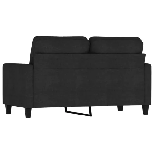 Kétszemélyes fekete szövetkanapé 120 cm