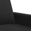 Kétszemélyes fekete szövetkanapé 120 cm