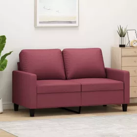 Kétszemélyes bordó szövet kanapé 120 cm