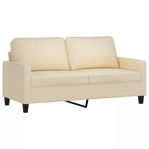 Kétszemélyes krémszínű szövetkanapé 140 cm