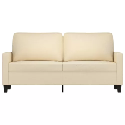 Kétszemélyes krémszínű szövetkanapé 140 cm