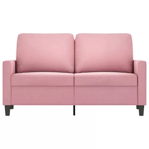 Kétszemélyes rózsaszín bársony kanapé 120 cm