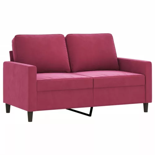 Kétszemélyes bordó bársony kanapé 120 cm