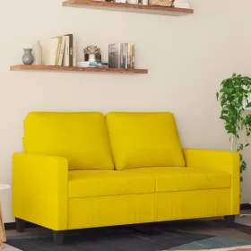 Kétszemélyes sárga bársony kanapé 120 cm