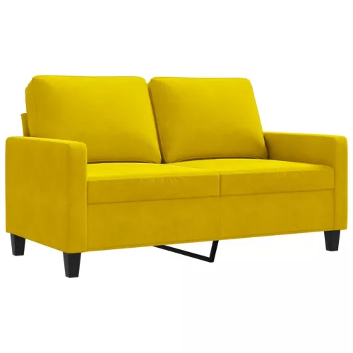 Kétszemélyes sárga bársony kanapé 120 cm