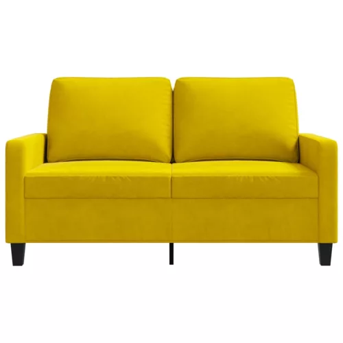 Kétszemélyes sárga bársony kanapé 120 cm