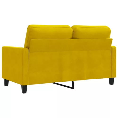 Kétszemélyes sárga bársony kanapé 120 cm