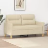 Kétszemélyes krémszínű szövetkanapé 120 cm