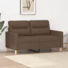 Kétszemélyes barna szövetkanapé 120 cm