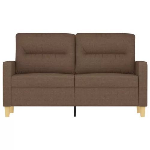 Kétszemélyes barna szövetkanapé 120 cm