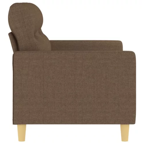 Kétszemélyes barna szövetkanapé 120 cm