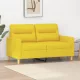 2 személyes világossárga szövet kanapé 120 cm