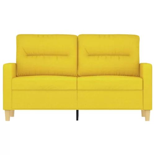 2 személyes világossárga szövet kanapé 120 cm