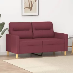 Kétszemélyes bordó szövet kanapé 120 cm