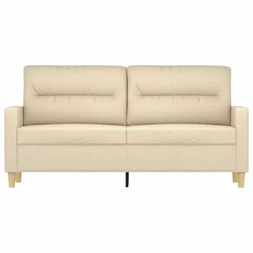 Kétszemélyes krémszínű szövetkanapé 140 cm