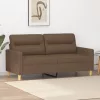 Kétszemélyes barna szövetkanapé 140 cm