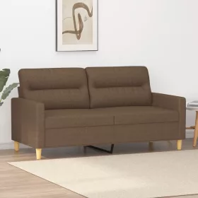 Kétszemélyes barna szövetkanapé 140 cm