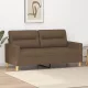 Kétszemélyes barna szövetkanapé 140 cm