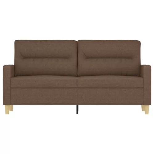 Kétszemélyes barna szövetkanapé 140 cm