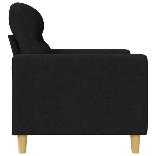 Kétszemélyes fekete szövetkanapé 140 cm