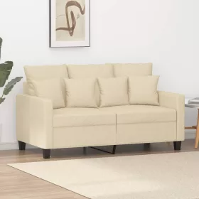 Kétszemélyes krémszínű szövetkanapé 120 cm