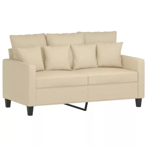 Kétszemélyes krémszínű szövetkanapé 120 cm