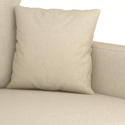 Kétszemélyes krémszínű szövetkanapé 120 cm