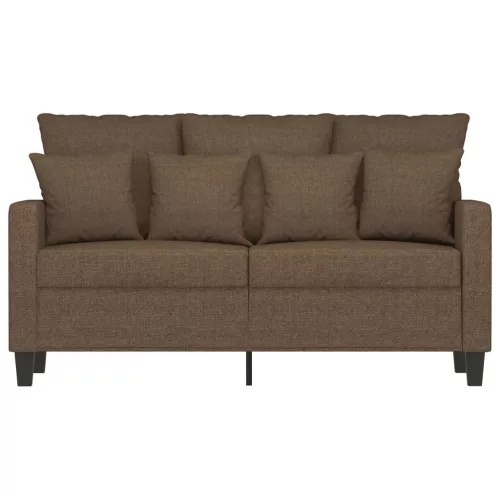 Kétszemélyes barna szövetkanapé 120 cm