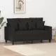 Kétszemélyes fekete szövetkanapé 120 cm
