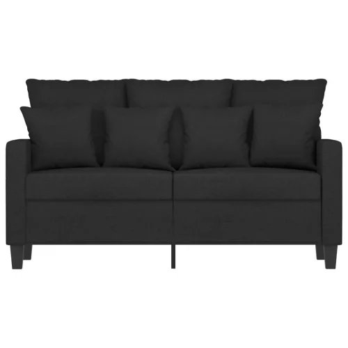 Kétszemélyes fekete szövetkanapé 120 cm