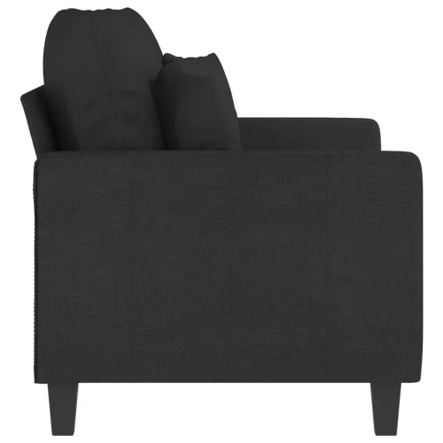Kétszemélyes fekete szövetkanapé 120 cm