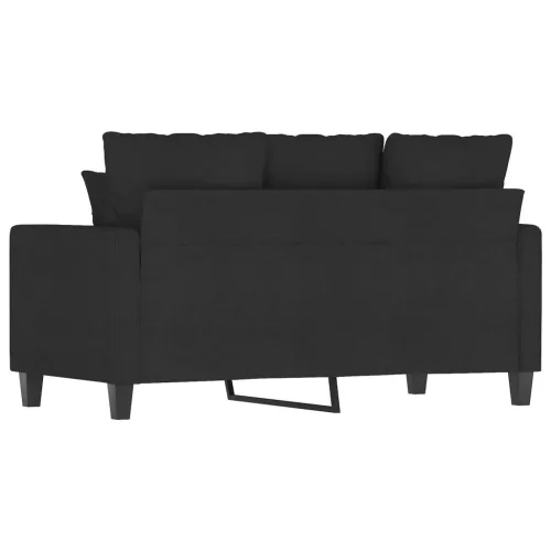 Kétszemélyes fekete szövetkanapé 120 cm
