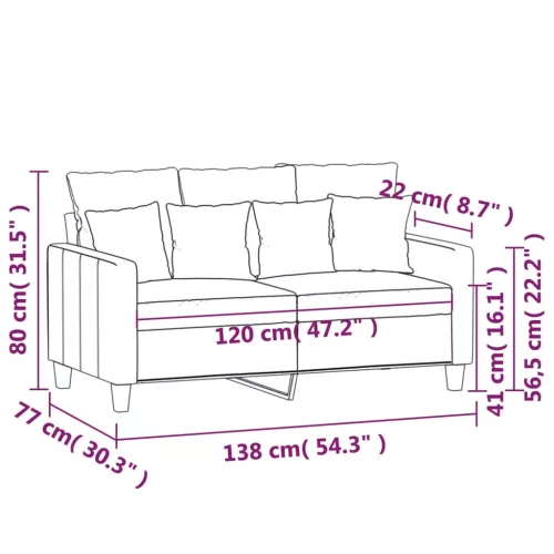 Kétszemélyes bordó szövet kanapé 120 cm