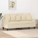 Kétszemélyes krémszínű szövetkanapé 140 cm