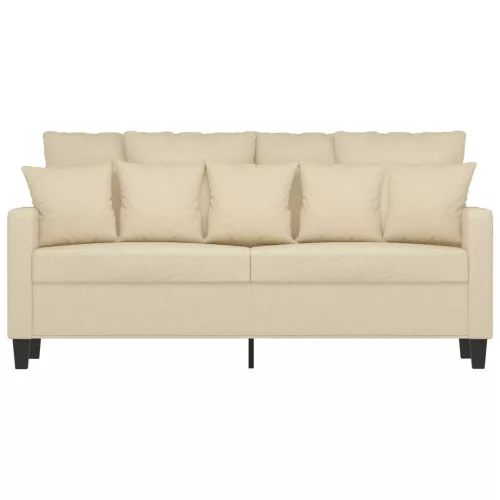 Kétszemélyes krémszínű szövetkanapé 140 cm