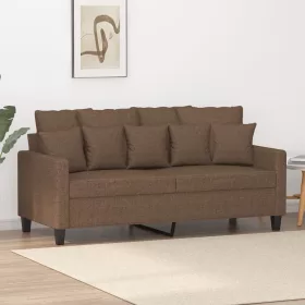Kétszemélyes barna szövetkanapé 140 cm