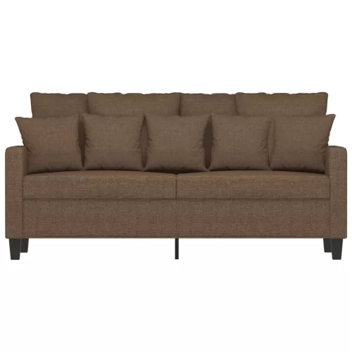 Kétszemélyes barna szövetkanapé 140 cm