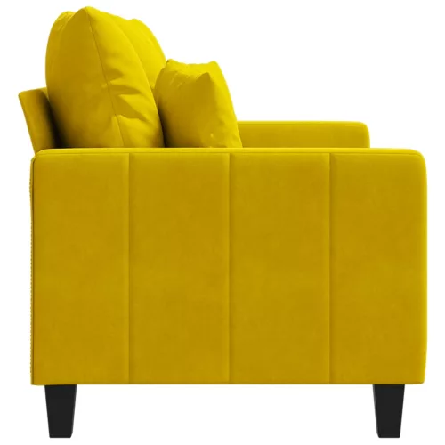 Kétszemélyes sárga bársony kanapé 120 cm