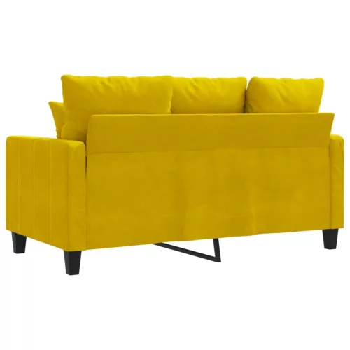Kétszemélyes sárga bársony kanapé 120 cm