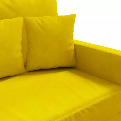 Kétszemélyes sárga bársony kanapé 120 cm