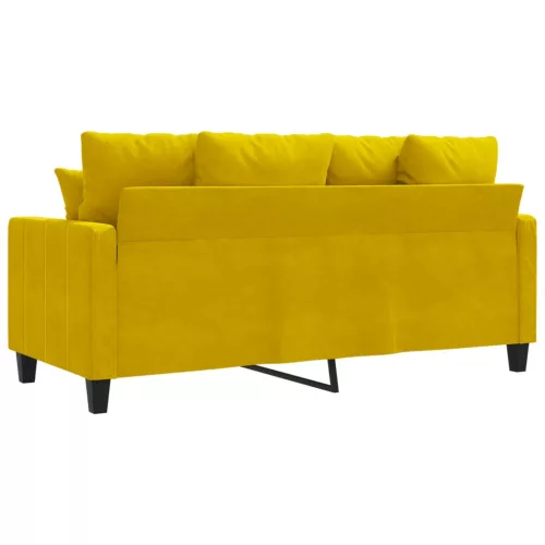 Kétszemélyes sárga bársony kanapé 140 cm
