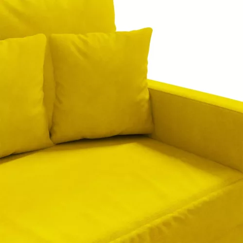 Kétszemélyes sárga bársony kanapé 140 cm