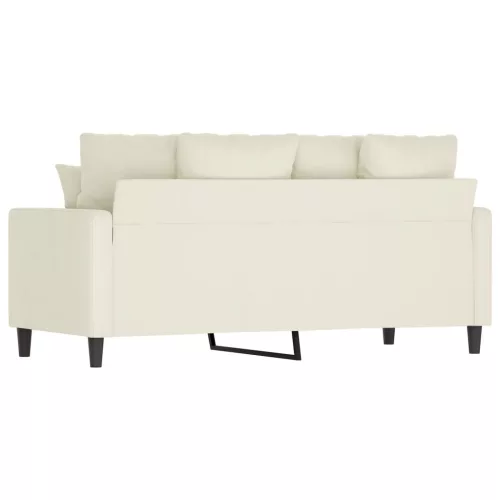 Kétszemélyes krémszínű bársony kanapé 140 cm