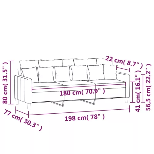 3 személyes sárga bársony kanapé 180 cm