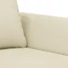 2 személyes krémszínű műbőr kanapé 120 cm