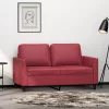 2 személyes bordó műbőr kanapé 120 cm