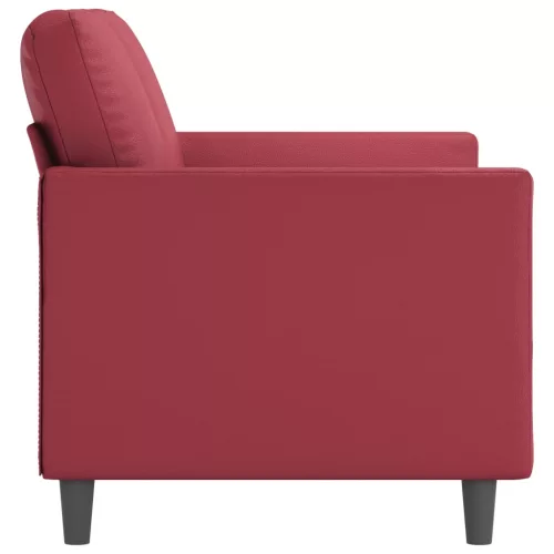 2 személyes bordó műbőr kanapé 120 cm
