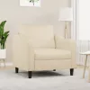 Krémszínű szövet kanapéfotel 60 cm
