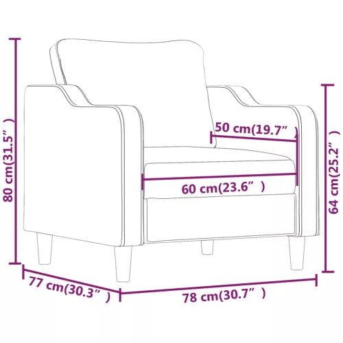 Barna szövet kanapéfotel 60 cm
