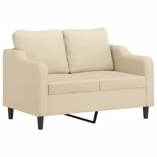 Kétszemélyes krémszínű szövetkanapé 120 cm